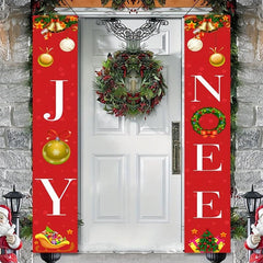 Christmas Door Banner Merry Christmas Santa Snowman Porch Sign