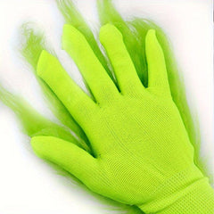 Christmas Green Plush Gloves Party Costume Props