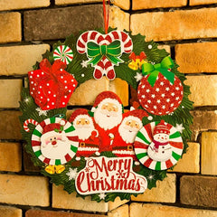 Christmas 3D Paper Rattan Wreath Door Decoration