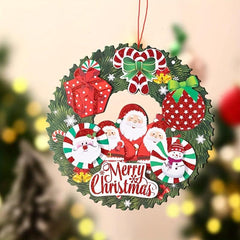Christmas 3D Paper Rattan Wreath Door Decoration