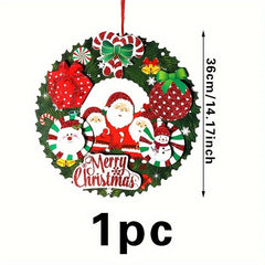Christmas 3D Paper Rattan Wreath Door Decoration