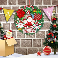 Christmas 3D Paper Rattan Wreath Door Decoration
