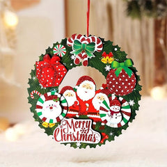 Christmas 3D Paper Rattan Wreath Door Decoration