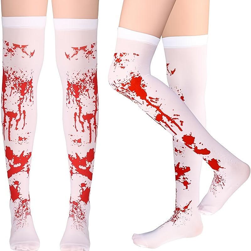 Halloween Bloody Thigh Socks for Role Playing Costumes