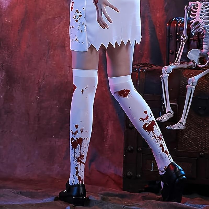 Halloween Bloody Thigh Socks for Role Playing Costumes