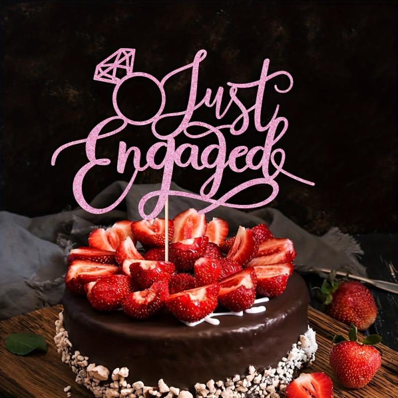 We're Engaged Cake Topper, Engaged Ring Sign, Engagement Party Decor