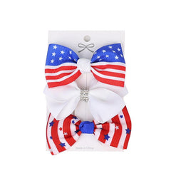 Kids National Print Bow Headband Hair Accessories