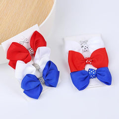 Kids National Print Bow Headband Hair Accessories