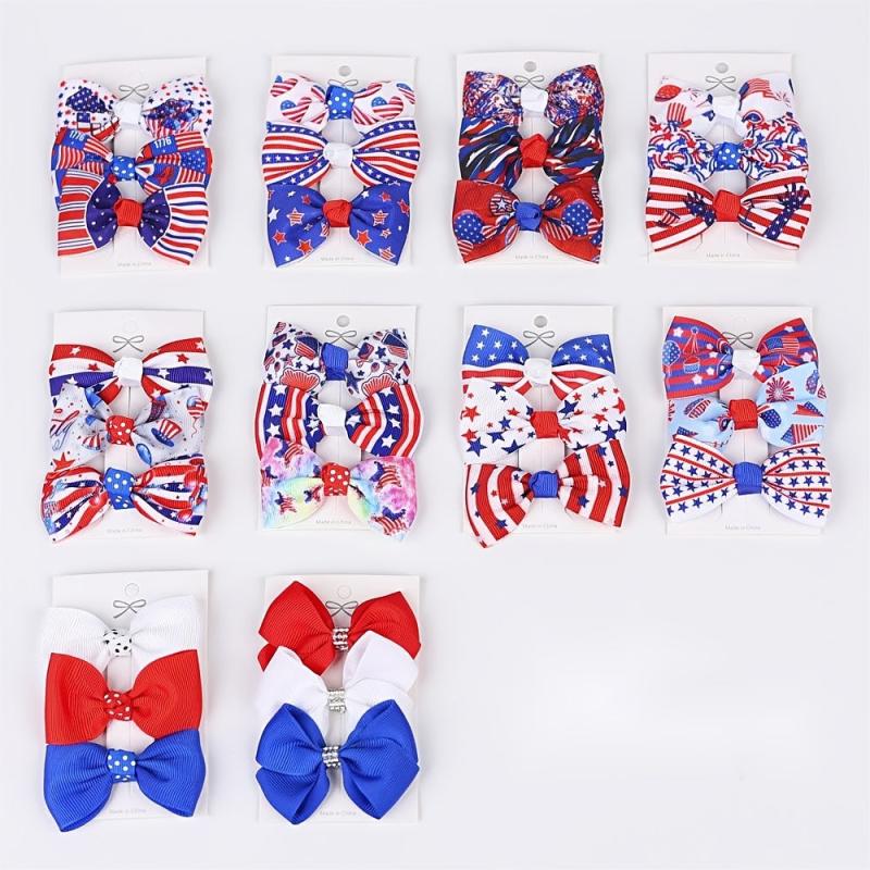 Kids National Print Bow Headband Hair Accessories