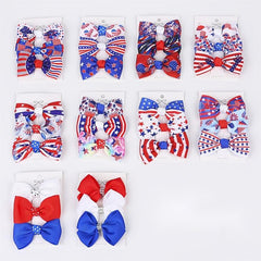 Kids National Print Bow Headband Hair Accessories