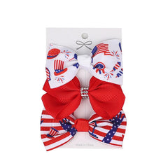 Kids National Print Bow Headband Hair Accessories