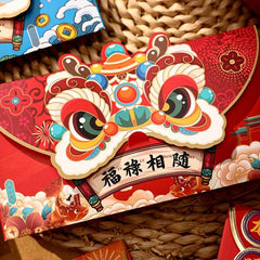 4pcs Year Of The Dragon Red Envelope Money Packet Bag