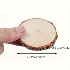 30pcs Natural Wood Chips Rounds with Bark for Coasters Wedding Rustic Craft