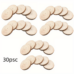 30pcs Natural Wood Chips Rounds with Bark for Coasters Wedding Rustic Craft