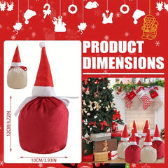 10pcs Velvet Draw String Candy Bags Christmas