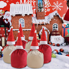 10pcs Velvet Draw String Candy Bags Christmas