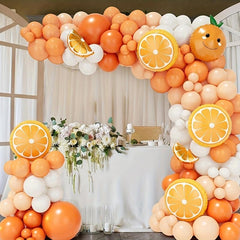 Orange Balloon Garland Kit Macaron Light Orange for Fruit