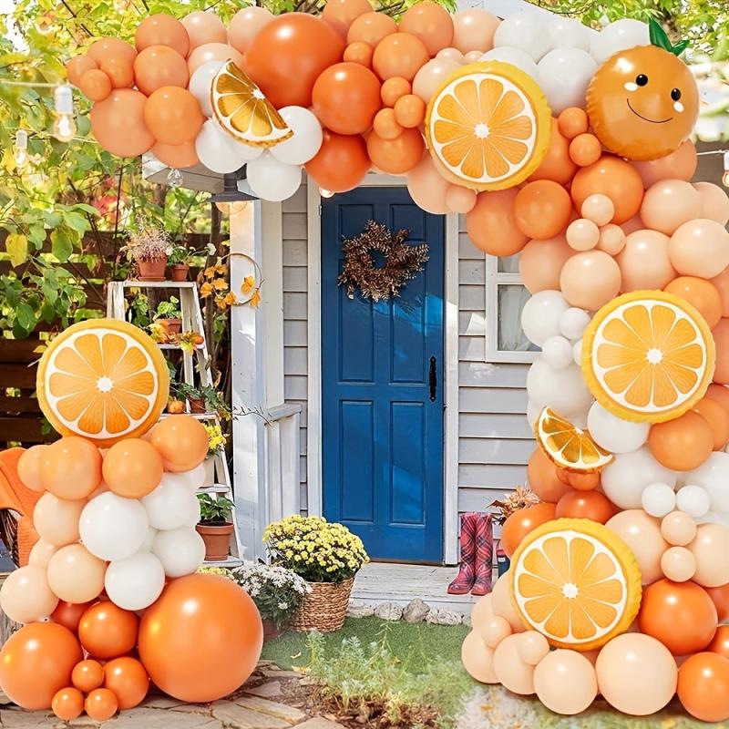 Orange Balloon Garland Kit Macaron Light Orange for Fruit