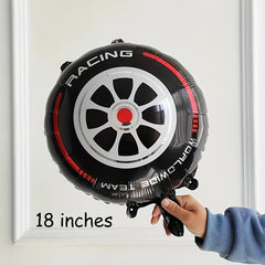 Racing Balloon Garland Kit Gray Latex Balloon Checkered Foil Balloons