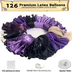 126pc Halloween Balloon Arch Kit Bat Spider Web for Halloween