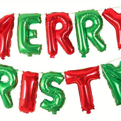 30pcs Christmas Party Balloons Santa Claus Bells Letters Aluminum Foil Set
