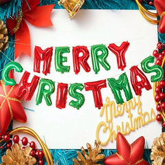 30pcs Christmas Party Balloons Santa Claus Bells Letters Aluminum Foil Set