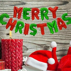 30pcs Christmas Party Balloons Santa Claus Bells Letters Aluminum Foil Set