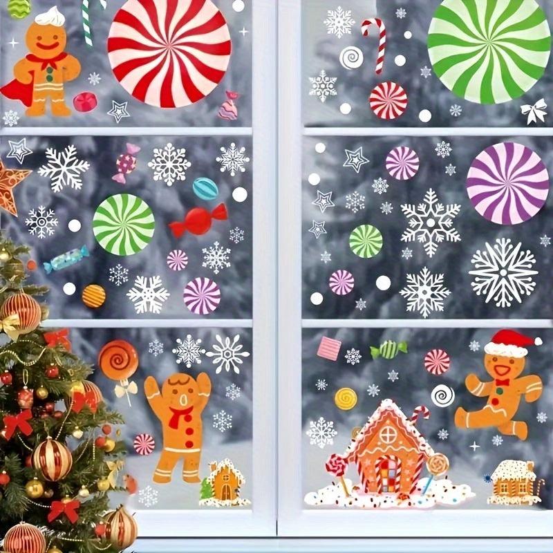 137pcs Christmas Sticker Decoration for Glass Snowman Window Flower Sticker