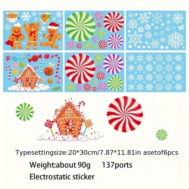 137pcs Christmas Sticker Decoration for Glass Snowman Window Flower Sticker