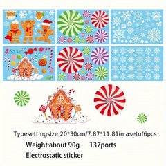 137pcs Christmas Sticker Decoration for Glass Snowman Window Flower Sticker