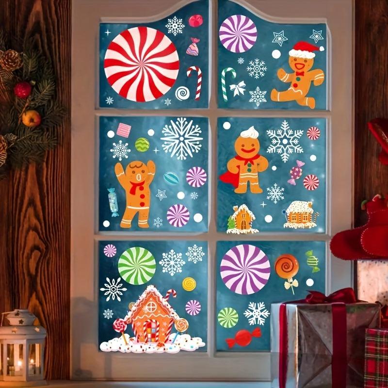 137pcs Christmas Sticker Decoration for Glass Snowman Window Flower Sticker