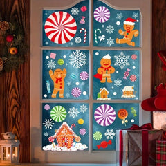 137pcs Christmas Sticker Decoration for Glass Snowman Window Flower Sticker