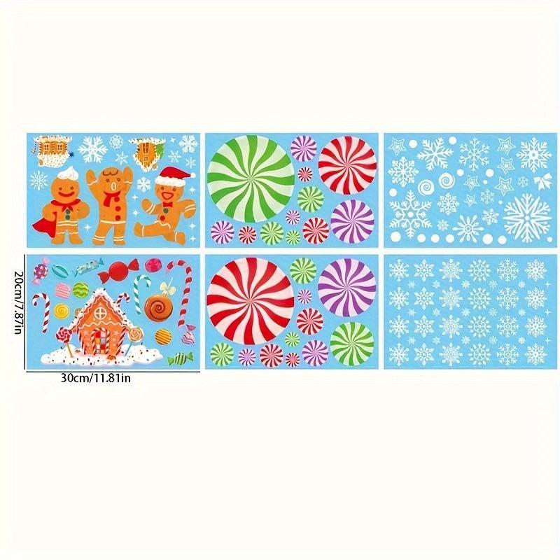 137pcs Christmas Sticker Decoration for Glass Snowman Window Flower Sticker