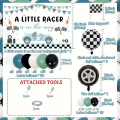 Racing Car Theme Party Decorations & Balloon Garland Set