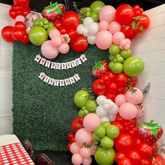 145pcs Strawberry Balloon Garland Arch Kit Strawberry Party Decorations