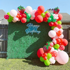 145pcs Strawberry Balloon Garland Arch Kit Strawberry Party Decorations