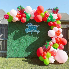145pcs Strawberry Balloon Garland Arch Kit Strawberry Party Decorations