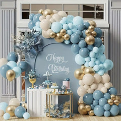 Ocean Balloon Kit With Golden Balloons Arch Garland DIY Arch Birthday
