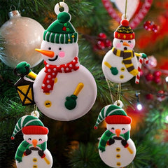 6pcs Christmas Decoration Gingerbread Man Snowman Tree Pendant