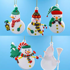 6pcs Christmas Decoration Gingerbread Man Snowman Tree Pendant