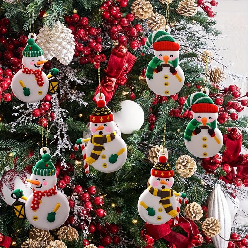 6pcs Christmas Decoration Gingerbread Man Snowman Tree Pendant