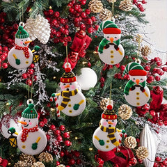 6pcs Christmas Decoration Gingerbread Man Snowman Tree Pendant