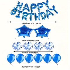 25pcs Happy Birthday Balloons 40 Letter Balloon Party Decoration