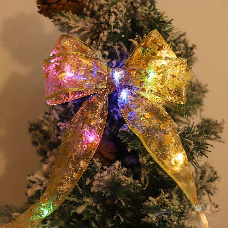 LED Light String Christmas Tree Decorative Ribbon Flashing Light