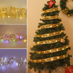 LED Light String Christmas Tree Decorative Ribbon Flashing Light