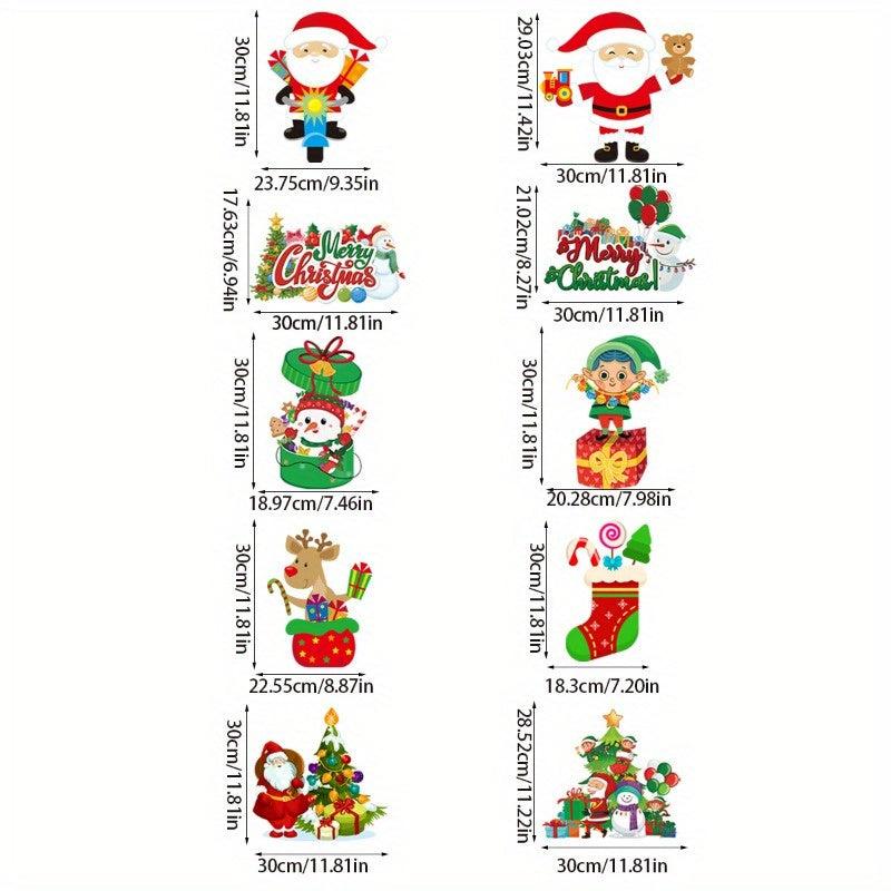 10pcs Christmas Door Hanging Banner Set