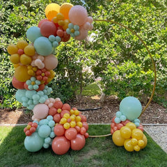133pcs Flower Theme Balloon Garland Arch Kit with Orange Yellow Balloons