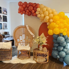 133pcs Flower Theme Balloon Garland Arch Kit with Orange Yellow Balloons