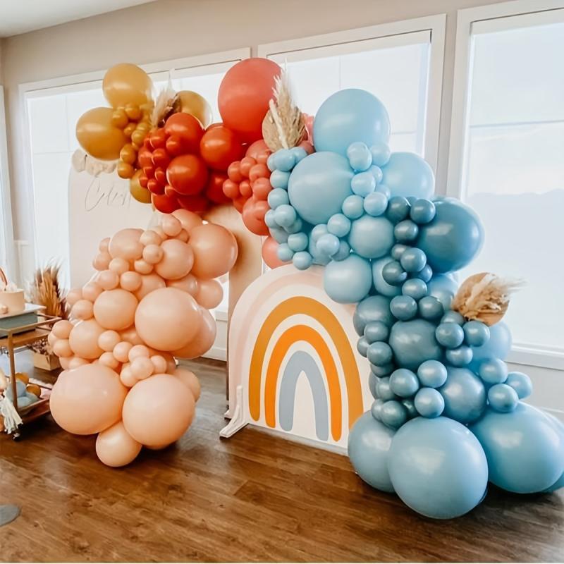 133pcs Flower Theme Balloon Garland Arch Kit with Orange Yellow Balloons