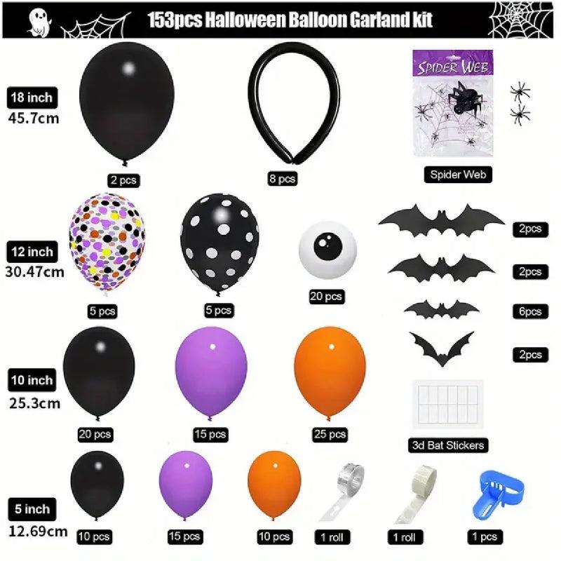 Halloween Balloon Garland Set Orange Purple Decoration